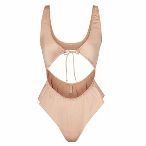 SKIMSWoven Shine Tie Front Teddy